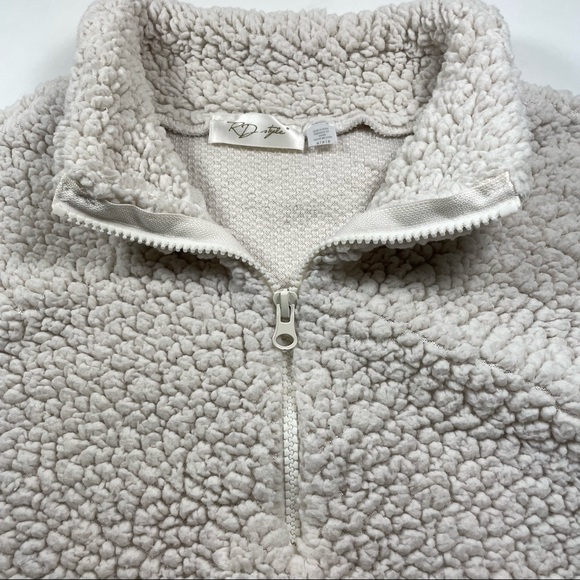Anthropologie RD style cream color 1/2 zip sherpa pullover Size S - Picture 5 of 9